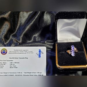Silver 0.8 cts tanzanite ring.